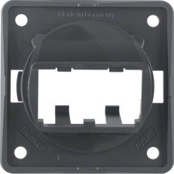 Integro Flow Plaque porteuse pour 2 modules MINI-COM, noir, brillant Berker 9455905