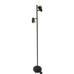 OVO F Lampe sur pied noire, 2xGU10, 153cm, noir, EDO777657 EDO Solutions