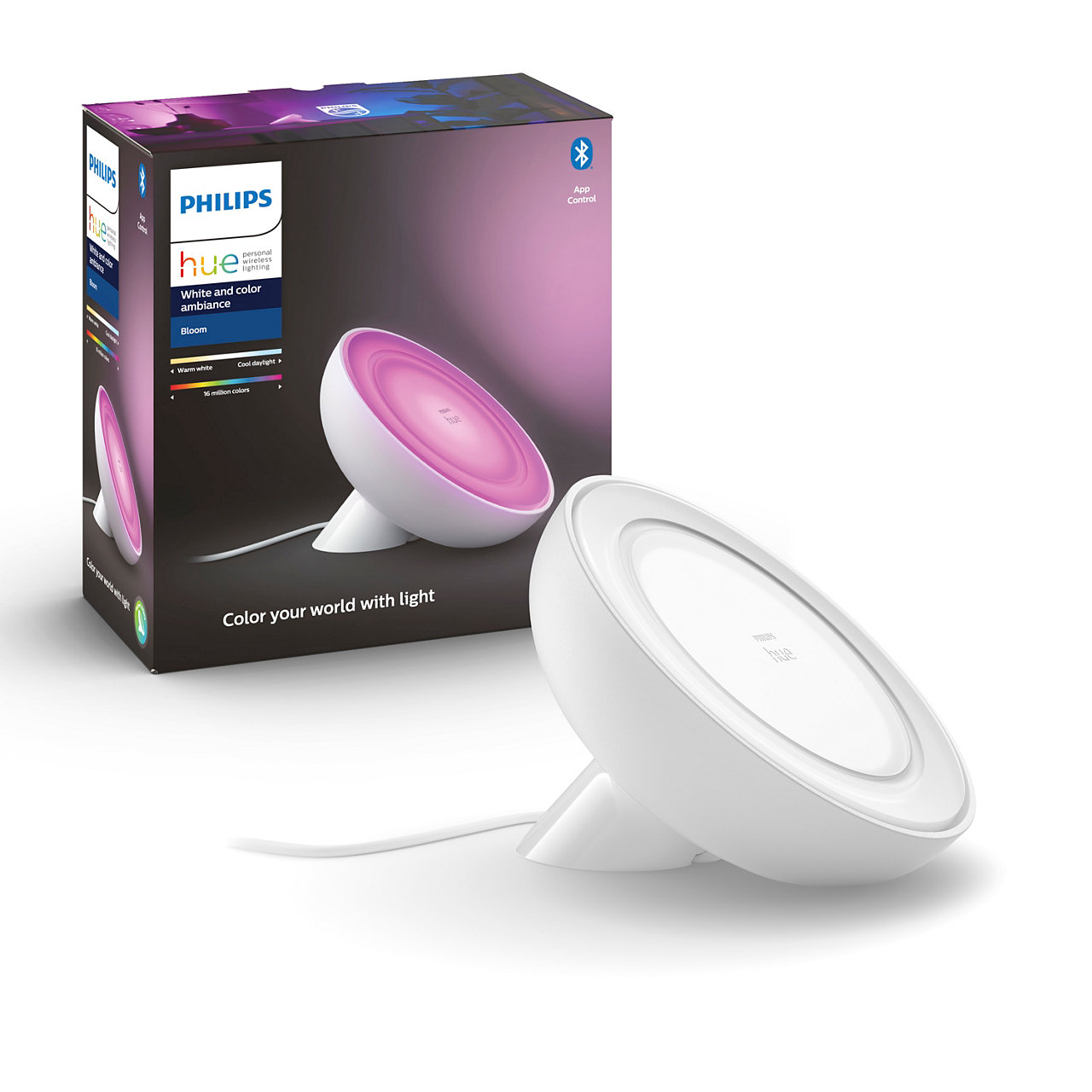 Lampe à poser LED Philips Hue Bloom 7.1W RGB 500lm blanche - Vente