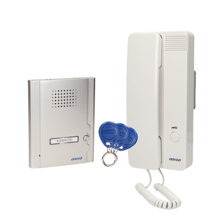 Kit interphone familial, encastré avec badge clé, LEGIO, OR-DOM-QH-911, Orno