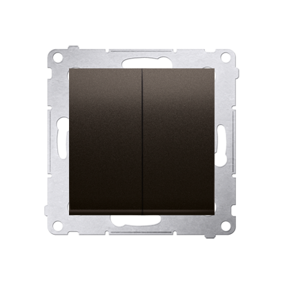 Simon 54 Premium Marron mat Interrupteur double allumage (modulaire) X bornes à vis , DW5A.01/46